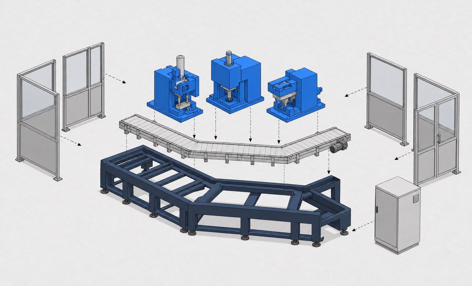 Exploded view of the main assemblies