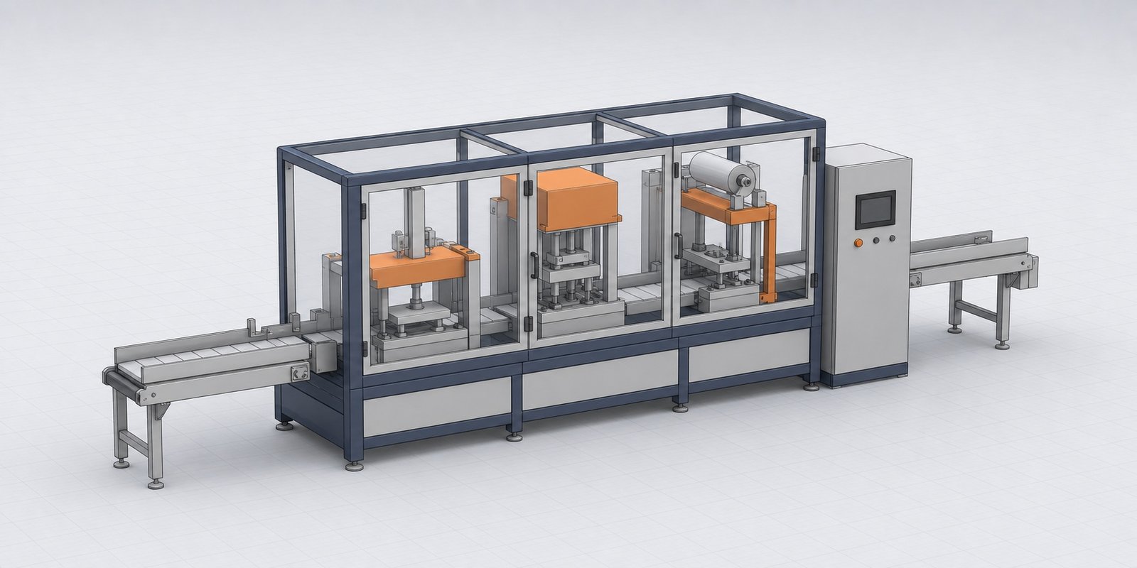 Simplified CAD assembly of a configurable machine
