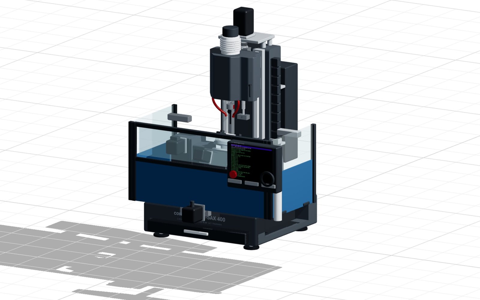 Machining centre with the enclosure closed