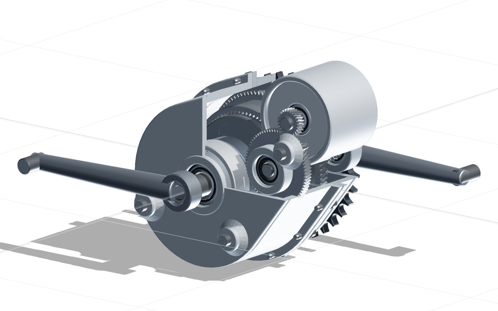 Mid-drive unit with the motor, cranks and chainring